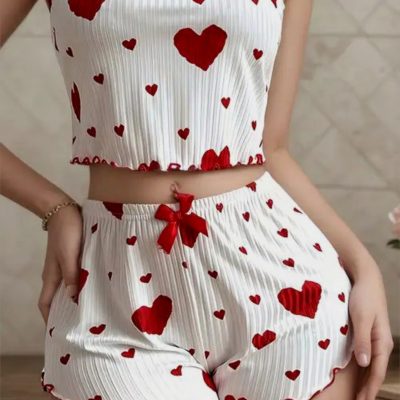 ست تاپ و شلوارک کبریتی پنبه❤️🎀